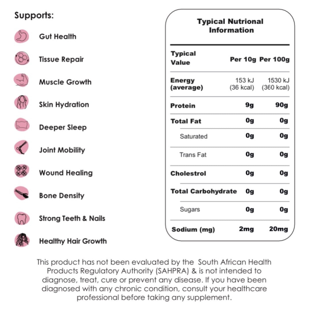 Sustainable Lifestyle Collagen nutritional information
