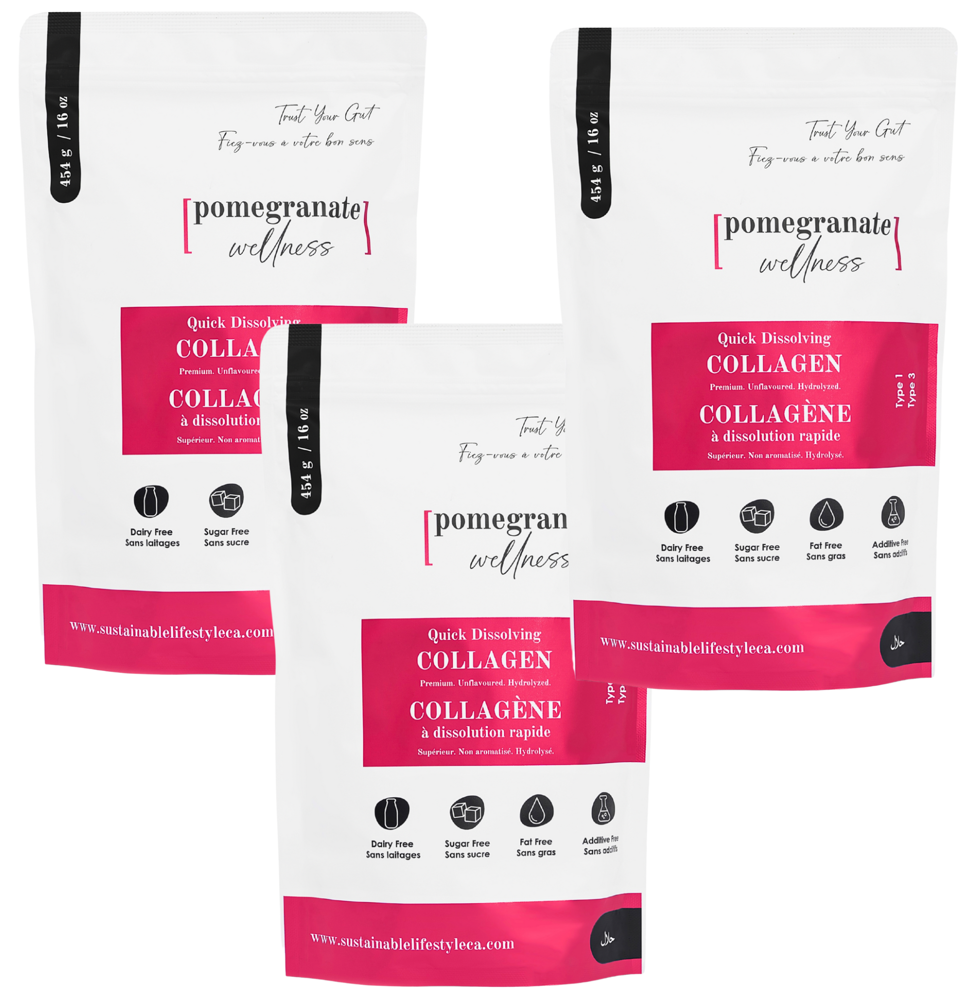 Halal Collagen Value Pack – 3 x 16oz (454g) Pouches