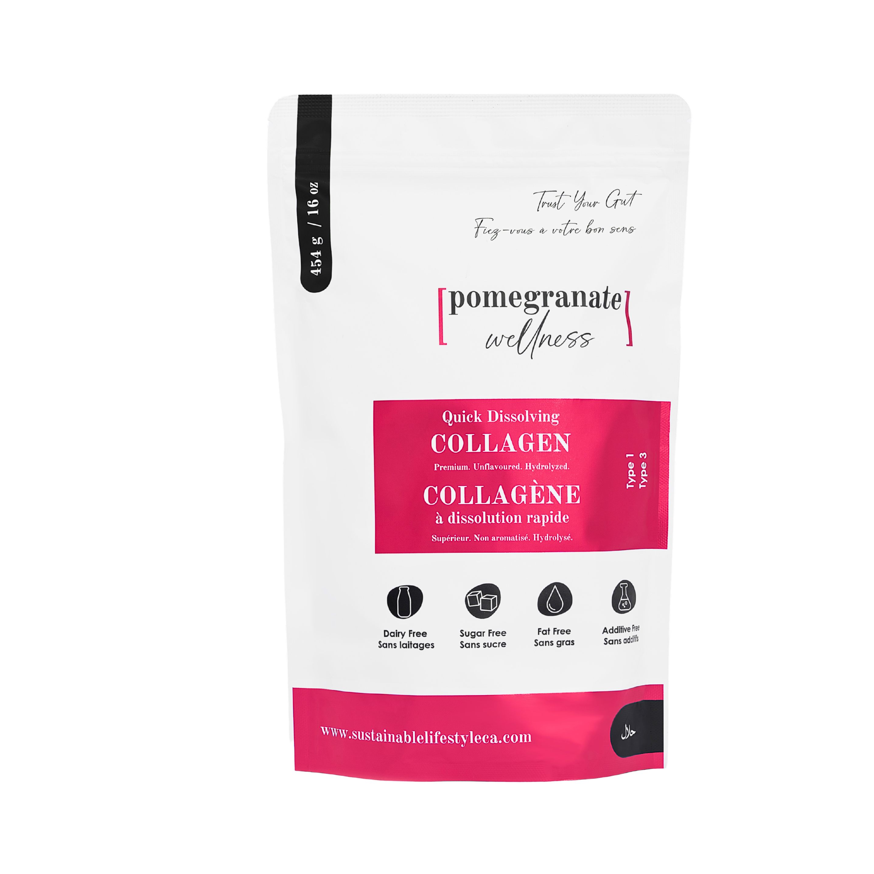 Unflavoured Halal Collagen Powder 16oz (454g) main product view