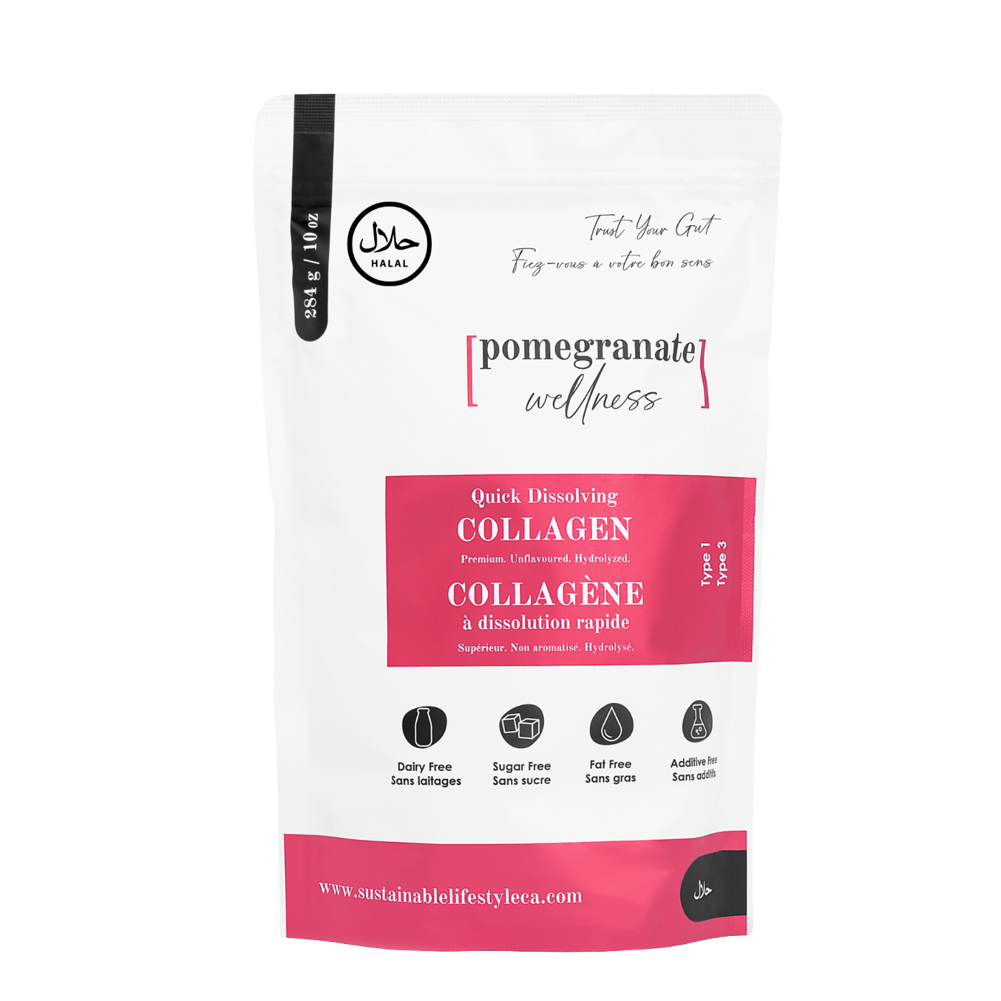 Sustainable Lifestyle Collagen Powder Unflavoured Halal Collagen Powder 10oz (284g)