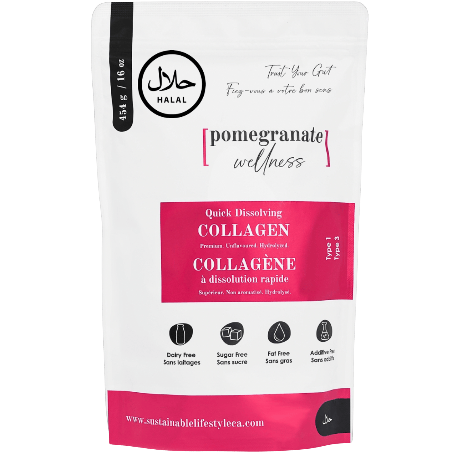 Sustainable Lifestyle Collagen Powder Unflavoured Halal Collagen Powder 16oz (454g)