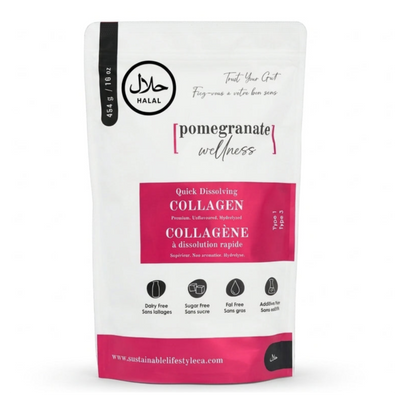 Halal Bovine Collagen Peptides Powder 16oz pouch studio hero shot on pure white background